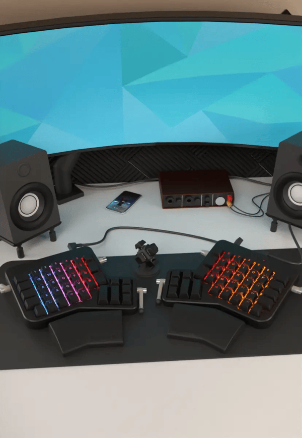 Black Ergodox EZ Glow with Printed Keycaps